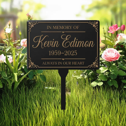 Personalized Memorial Grave Marker – Custom Name & Dates Cemetery Stake, Gift For Loss Of A Loved One