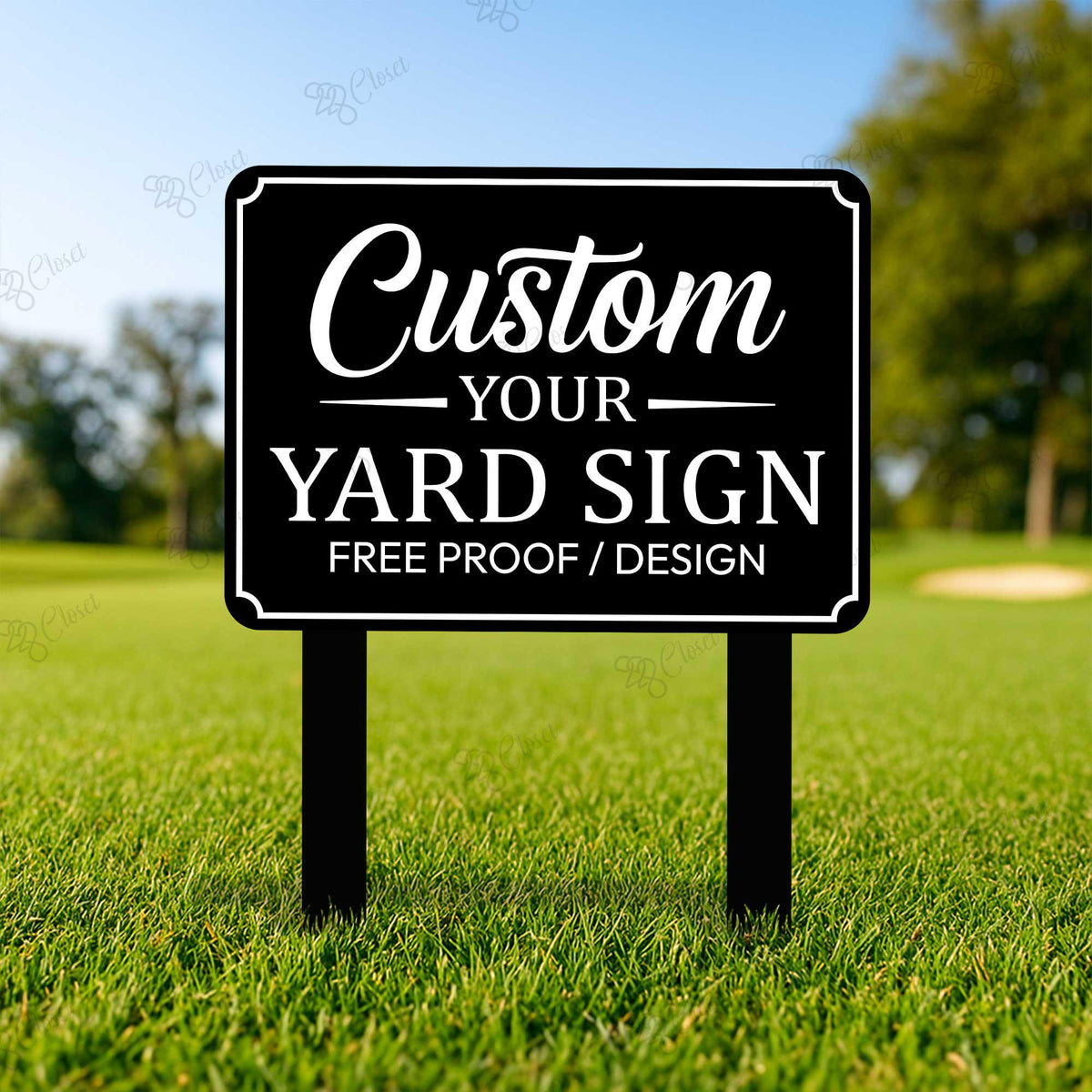Custom Yard Sign With Stake – Personalized Metal Lawn Marker, Free Design Proof, Gift For Events Or Home