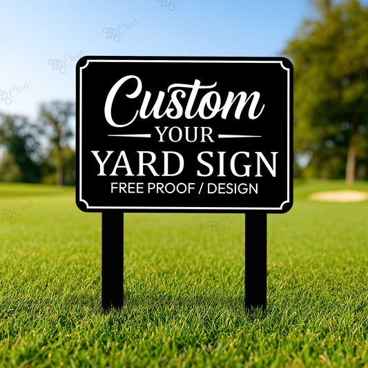 Custom Yard Sign With Stake – Personalized Metal Lawn Marker, Free Design Proof, Gift For Events Or Home