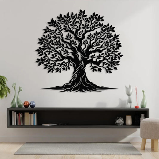 Abstract Metal Tree Wall Art, Modern Nature Sculpture, Large Steel Wall Decor For Living Room, Entryway Or Bedroom Accent