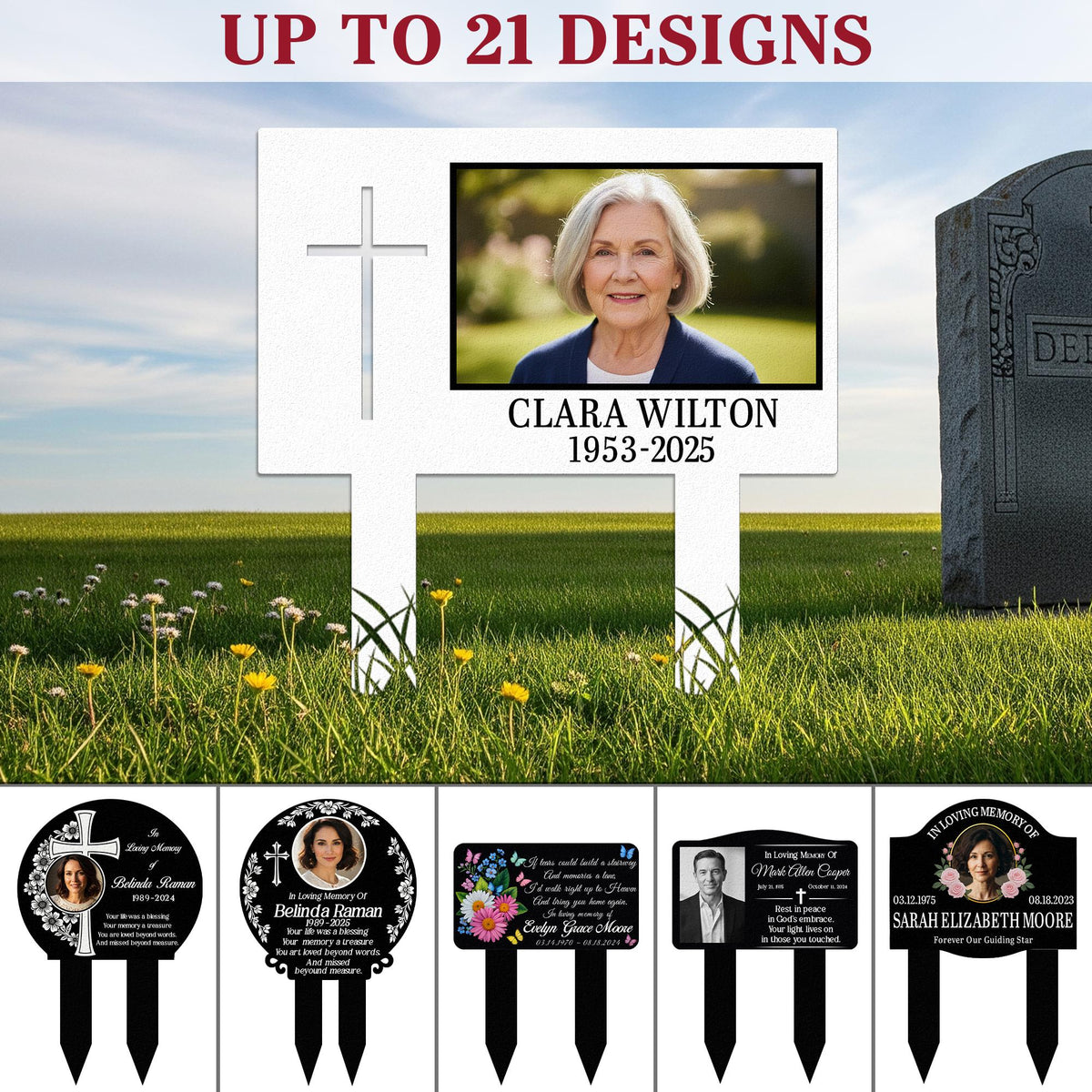 Personalized Photo Grave Marker Stake – Custom Name Memorial Plaque For Outdoors, Sympathy Gift In Loving Memory