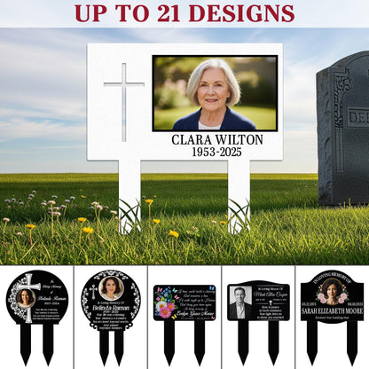 Personalized Photo Grave Marker Stake – Custom Name Memorial Plaque For Outdoors, Sympathy Gift In Loving Memory