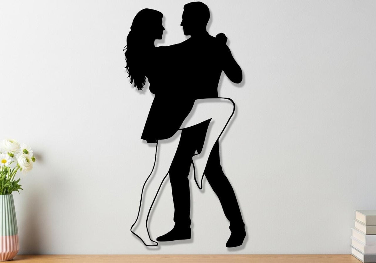 Tango Dancers Metal Wall Art – Modern Love Silhouette Home Decor, Perfect Gift For Wedding Or Anniversary- Modern Home Decor
