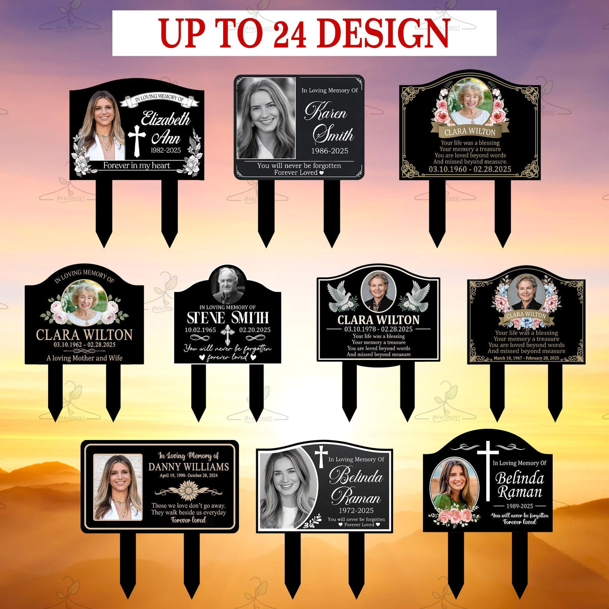 Personalized Photo Memorial Grave Marker – Custom Name And Date Cemetery Plaque, Sympathy Gift