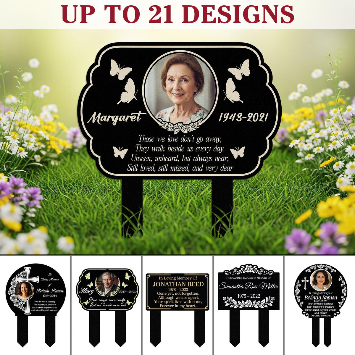Personalized Photo Memorial Garden Stake – Custom Name And Date Plaque, Sympathy Gift
