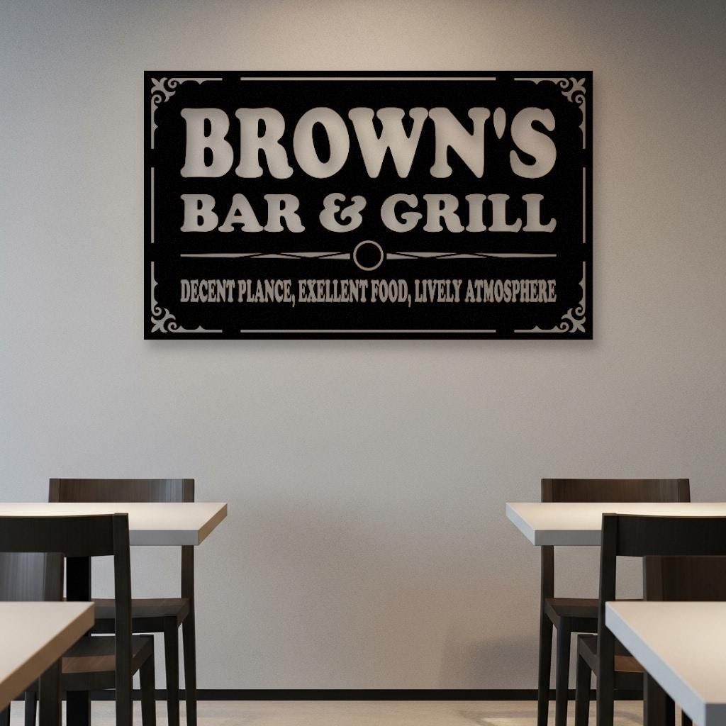 Metal Signs Personalized Family Bar And Grill Sign - Custom Metal Sign - Metal Wall Art - Personalized Gift - Custom Metal Sign Outdoor