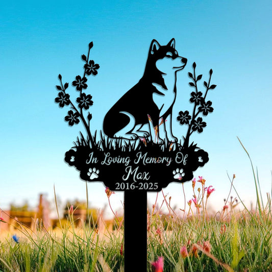 Personalized Shiba Inu Memorial Garden Stake – Custom Name Pet Loss Sign, Sympathy Gift