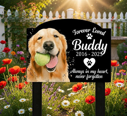 Personalized Dog Memorial Garden Stake – Custom Photo And Name Pet Sympathy Sign, Gift For Pet Loss