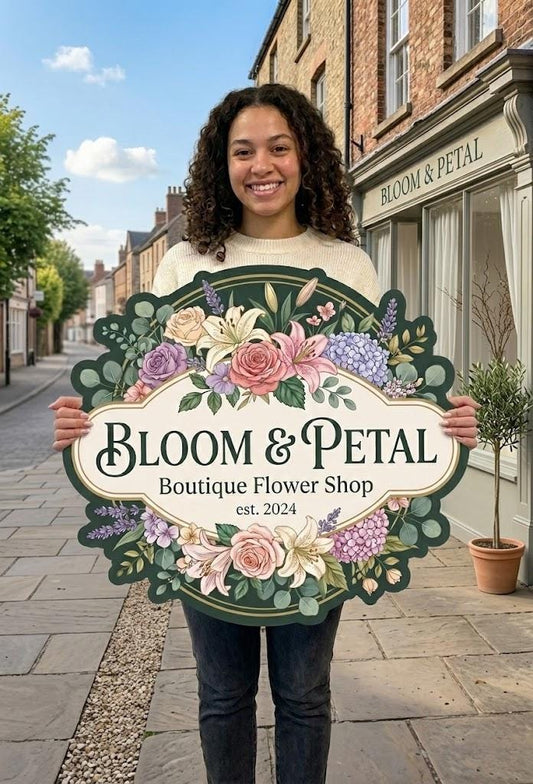 Personalized Business Logo Metal Sign – Custom Name & Year Store Decor, Gift For Small Business Owner
