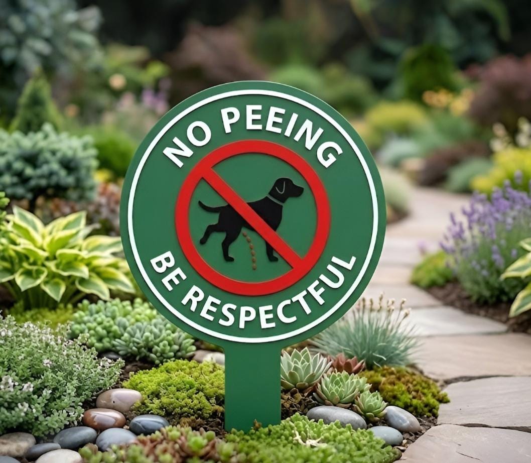 No Peeing Be Respectful Metal Yard Sign – Funny Dog Lawn Stake, Gift For Homeowner Or Garden Owner