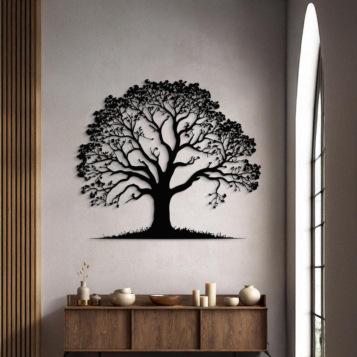 Large Tree Of Life Metal Wall Art, Family Tree Silhouette, Luxury Nature Inspired Home Decor, Modern Living Room Wall Hanging,minimalist Art