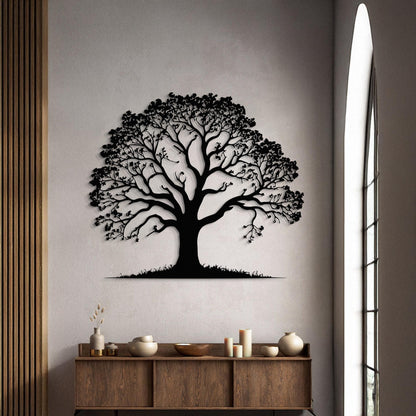 Large Tree Of Life Metal Wall Art, Family Tree Silhouette, Luxury Nature Inspired Home Decor, Modern Living Room Wall Hanging,minimalist Art