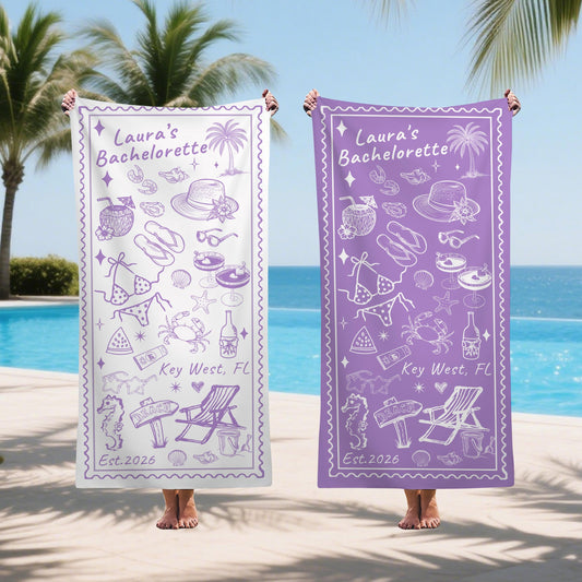 Bachelorette Party Pool Towel,friends Beach Trip Gift, Vacation Towels,bachelorette Trip Gift,beach Towels,bride Beach Towels,wedding Gifts