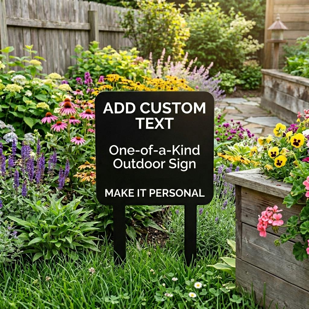 Custom Yard Sign With Stake – Personalized Text Outdoor Lawn Marker, Gift For Home Or Event