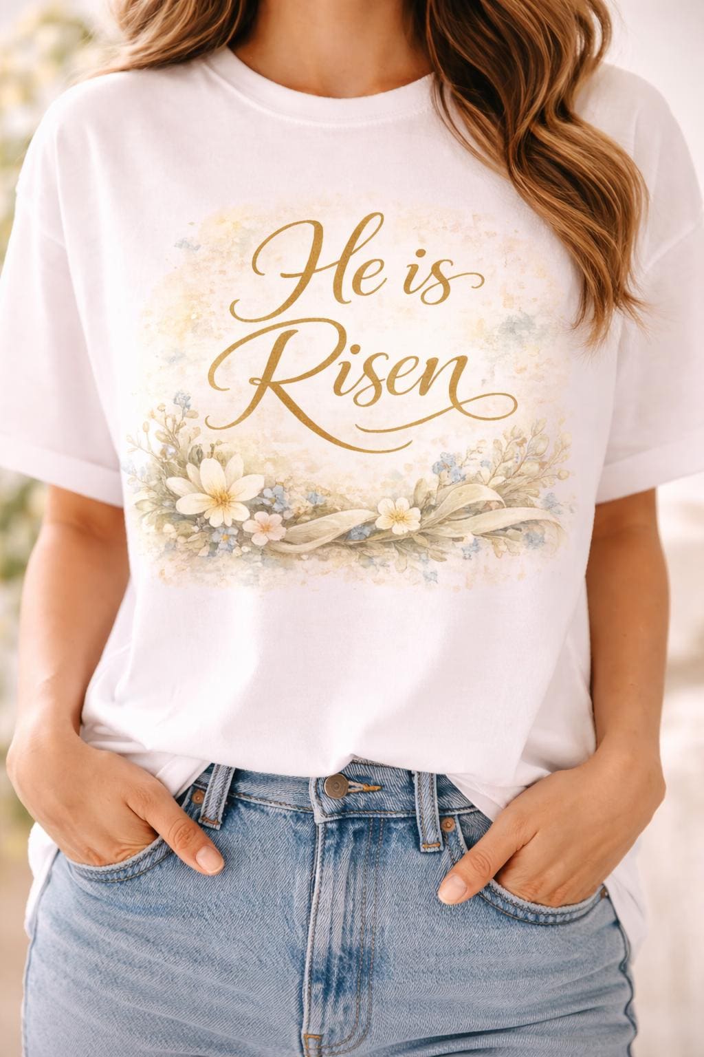 He Is Risen Shirt, Christian Easter Tee, Faith Based Religious T-Shirt, Jesus Resurrection Shirt, Easter Church Gift for Women