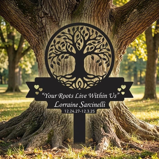 Personalized Tree Of Life Memorial Sign – Custom Name Sympathy Garden Stake, Gift For Loss Of Loved One