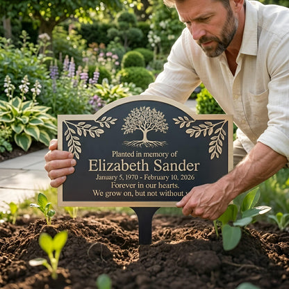 Personalized Tree Of Life Memorial Stake – Custom Name Grave Marker, Sympathy Gift For Loss Of Loved One