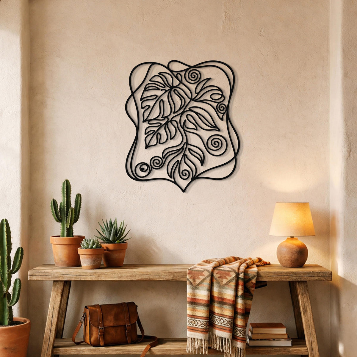 Monstera Leaf Metal Wall Art, Tropical Botanical Decor, Modern Nature Inspired Wall Hanging, Large Abstract Plant Sign, Living Room Wall Art