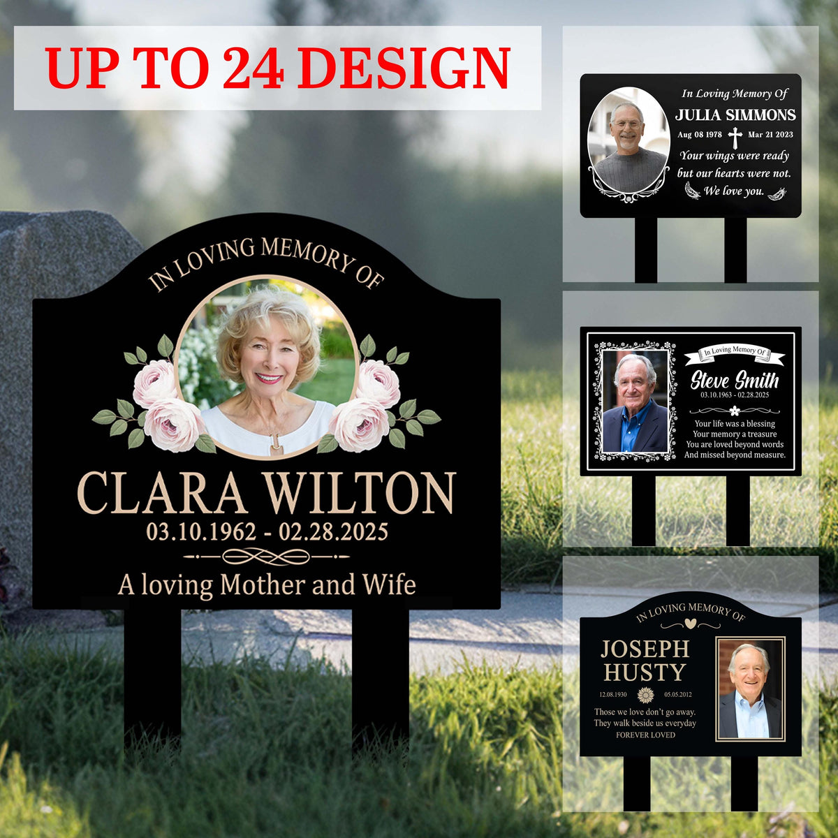Personalized Memorial Photo Plaque, Custom Grave Marker – In Loving Memory Garden Stake, Sympathy Gift For Loss
