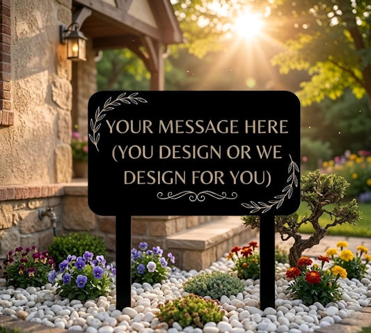Personalized Garden Sign – Custom Message Metal Yard Stake, Unique Gift For Gardeners