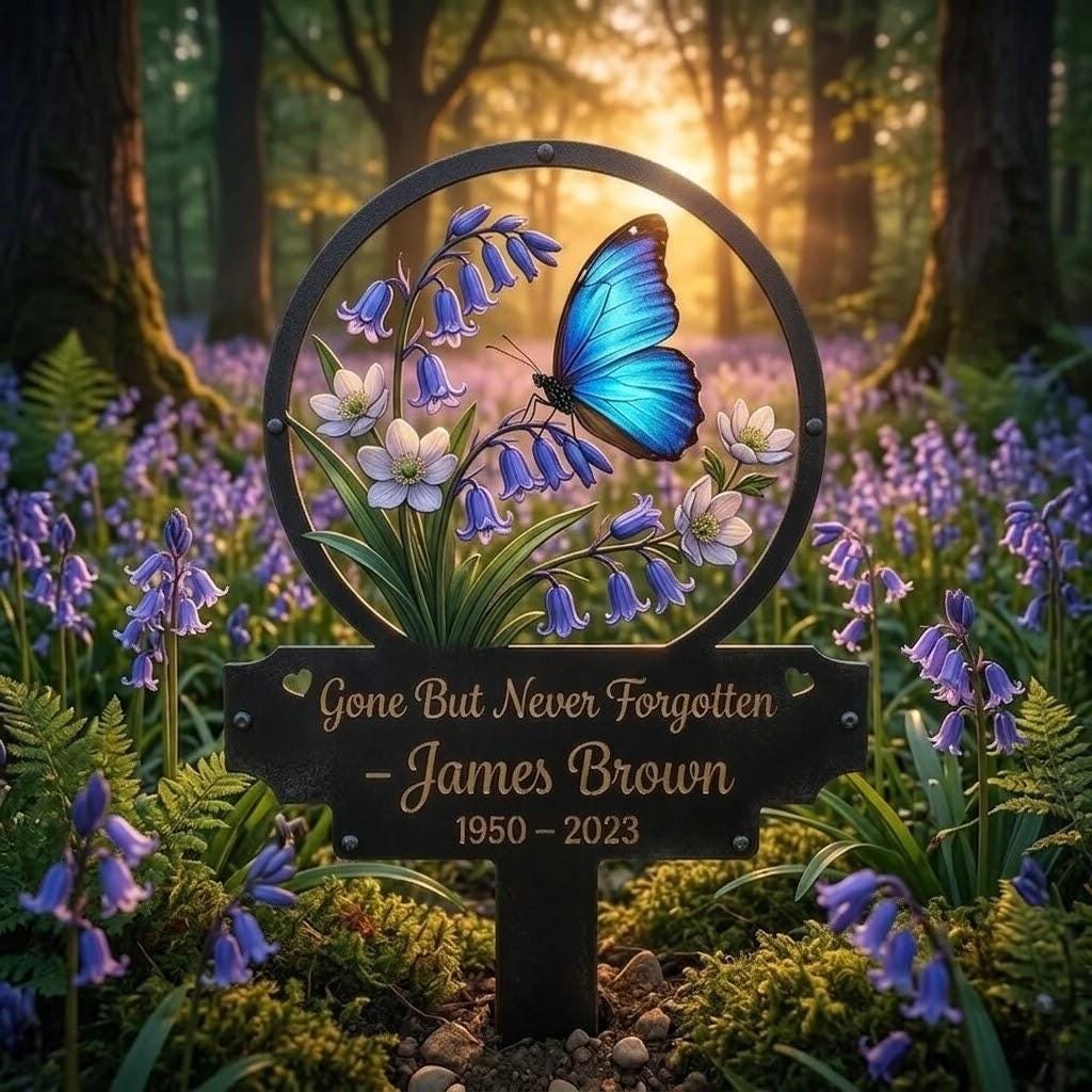 Personalized Butterfly Memorial Garden Stake – Custom Name & Date Sympathy Sign, Gift For Loss Of Loved One