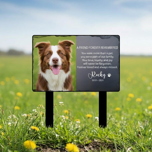 Personalized Dog Photo Memorial Stake – Custom Name & Date Pet Grave Marker, Pet Loss Sympathy Gift