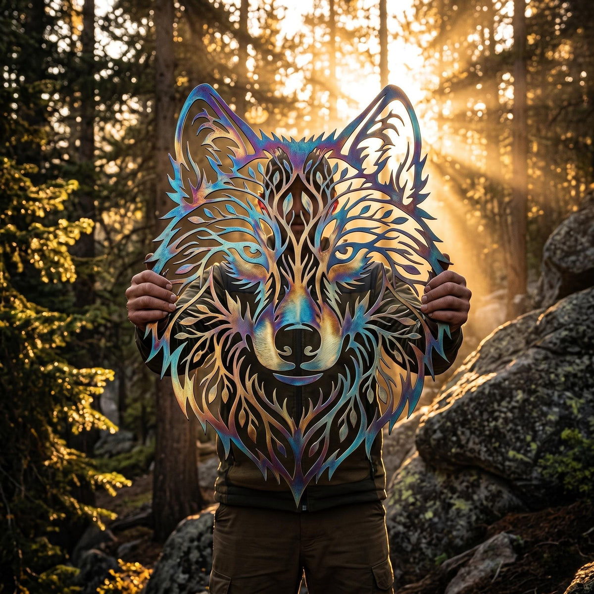 Wolf Head Metal Wall Art – Nature Inspired Wildlife Sculpture, Gift For Wolf Lovers