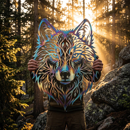 Wolf Head Metal Wall Art – Nature Inspired Wildlife Sculpture, Gift For Wolf Lovers