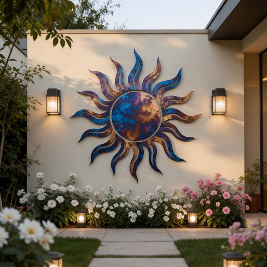 Galaxy Sun Metal Wall Art – Cosmic Sunburst Sculpture, Gift For Celestial Home Decor