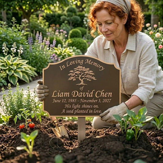 Personalized Memorial Tree Metal Garden Plaque – Custom Name In Loving Memory Stake, Sympathy Gift For Loss Of Loved One