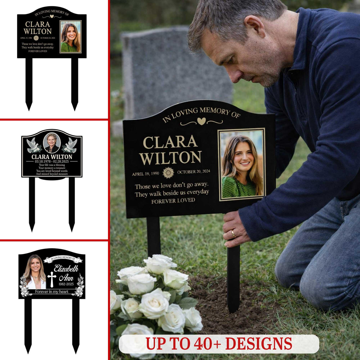 Personalized Photo Memorial Garden Stake – Custom Name Grave Marker Plaque, Sympathy Gift In Loving Memory