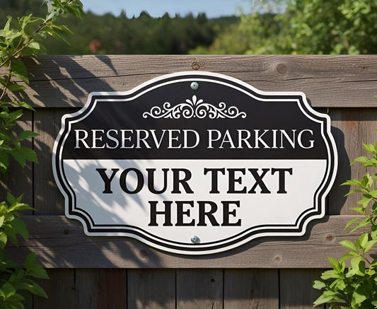 Personalized Reserved Parking Sign – Custom Text Vintage Metal Plaque, Gift For Driveway Or Business
