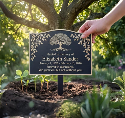 Personalized Tree Of Life Memorial Garden Stake – Custom Name & Date Sympathy Plaque