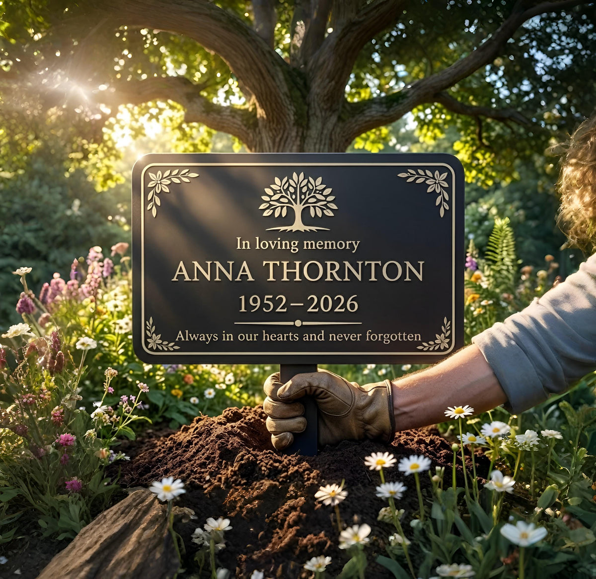 Personalized Tree Of Life Memorial Garden Stake – Custom Name & Date Plaque, Sympathy Gift For Loss Of Loved One