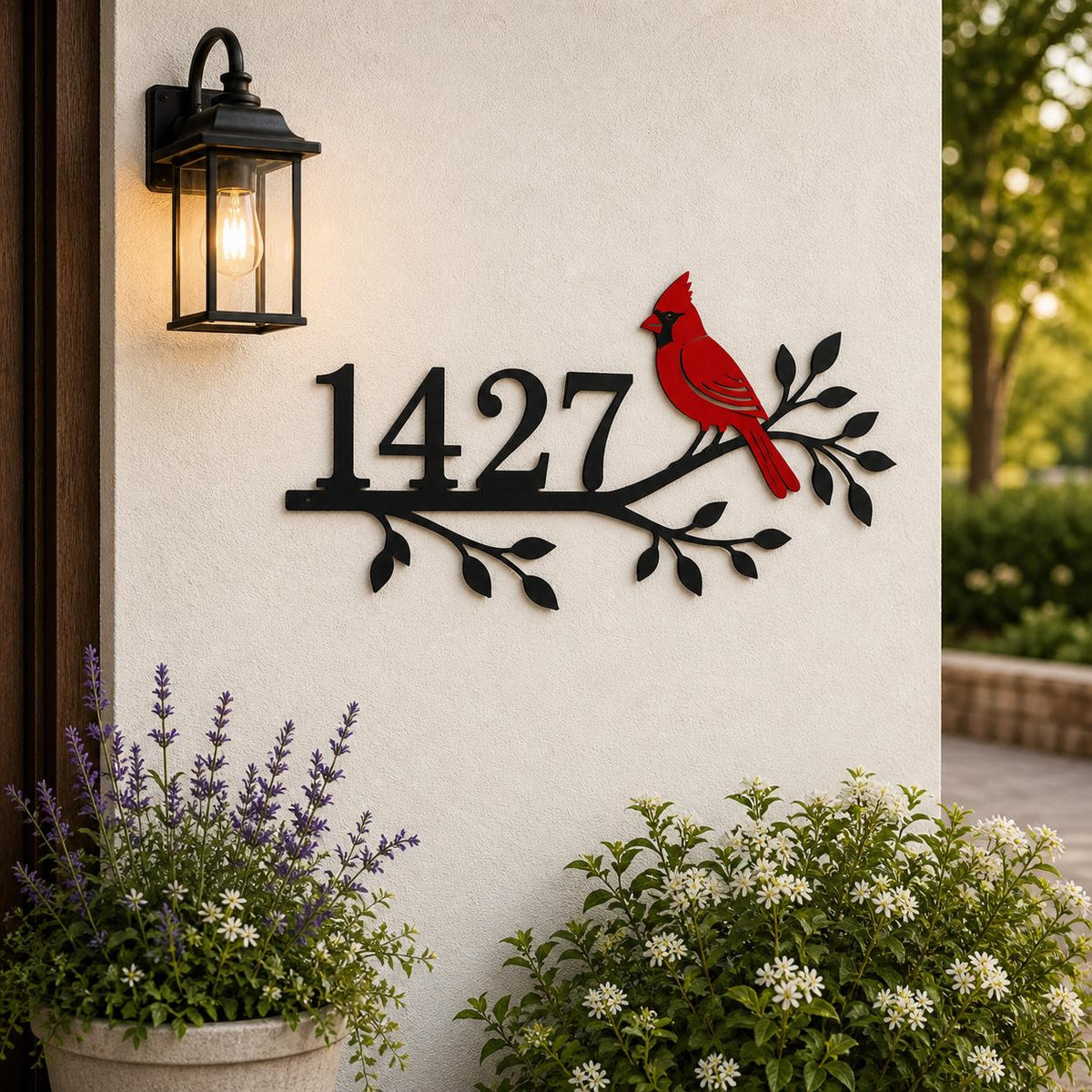 Personalized Cardinal Address Sign – Custom House Number Metal Plaque, Housewarming Gift