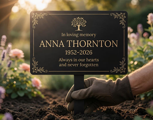 Personalized Memorial Garden Plaque – Custom Name And Date Tree Stake, Sympathy Gift For Loss Of Loved One