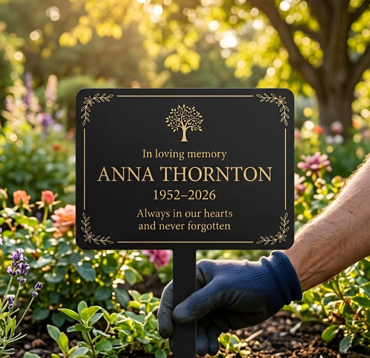 Personalized Memorial Garden Plaque – Custom Name And Date Tree Stake, Sympathy Gift For Loss Of Loved One