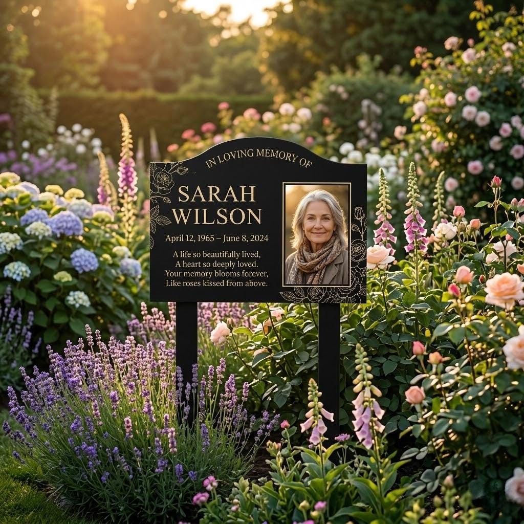 Personalized Photo Memorial Metal Sign – Custom Name & Date In Loving Memory Plaque
