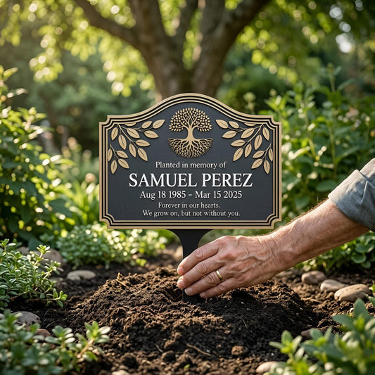 Personalized Tree Of Life Memorial Garden Stake – Custom Name And Date Plaque, Sympathy Gift For Loss Of Loved One