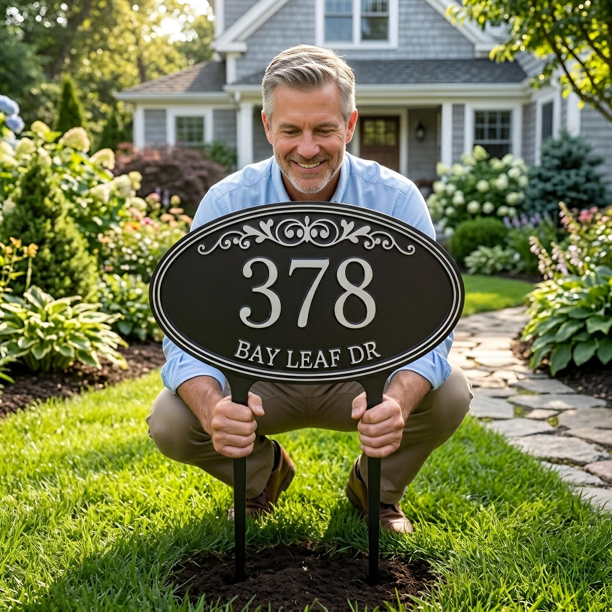 Personalized House Number Yard Stake – Custom Address Sign For Driveway, Gift For Homeowners