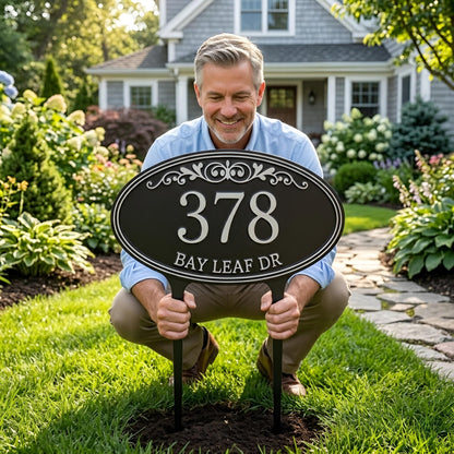 Personalized House Number Yard Stake – Custom Address Sign For Driveway, Gift For Homeowners
