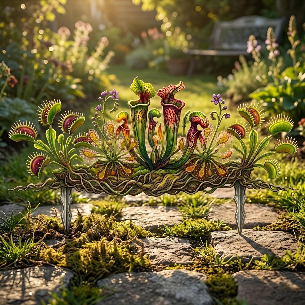Carnivorous Plant Garden Stake – Venus Flytrap Pitcher Sundew Metal Yard Art, Gift For Plant Lover