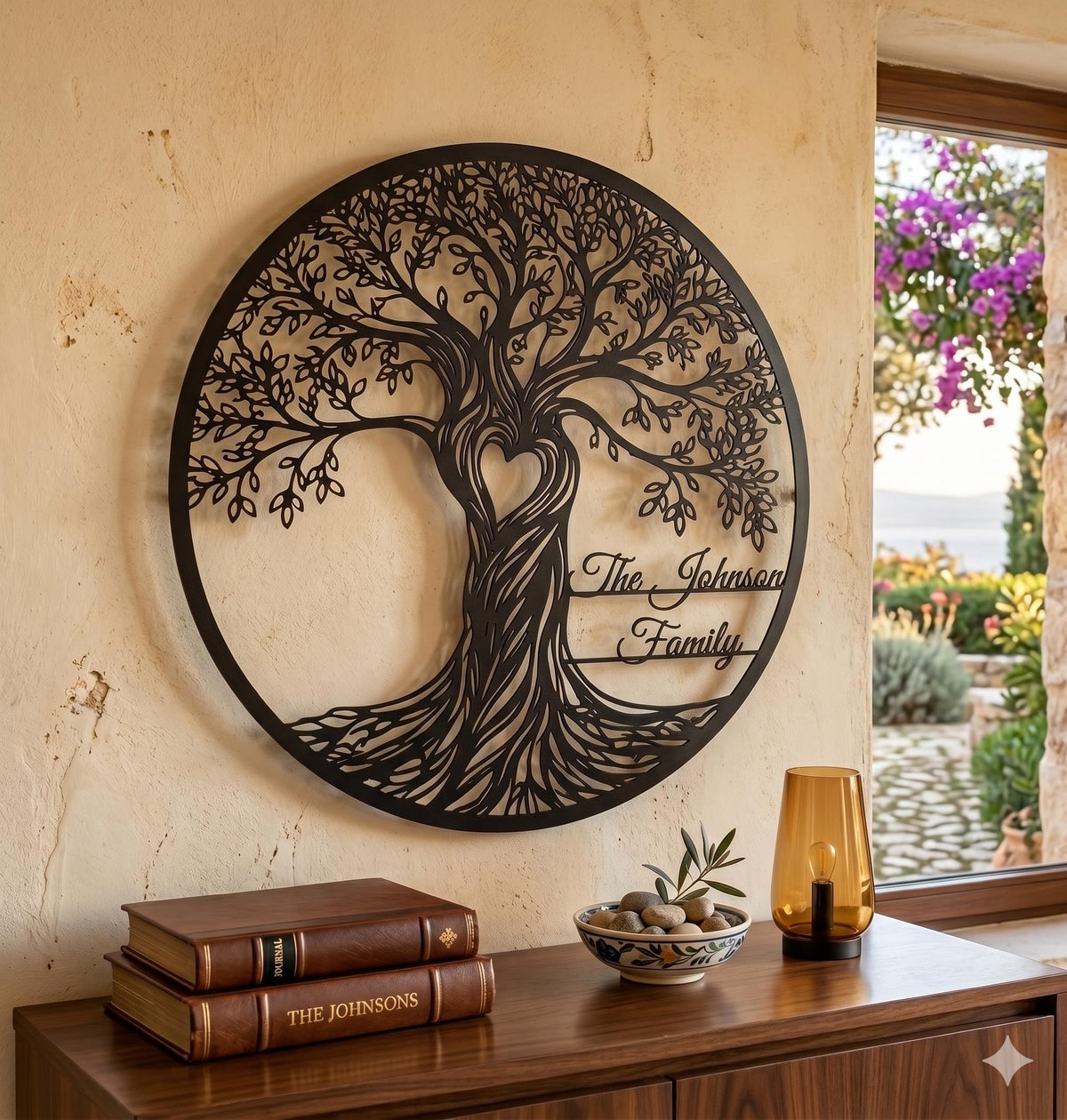 Custom Tree Of Life Metal Wall Art, Personalized Family Name Sign, Anniversary Gift For Parents, Outdoor Decor, Modern Farmhouse Decor