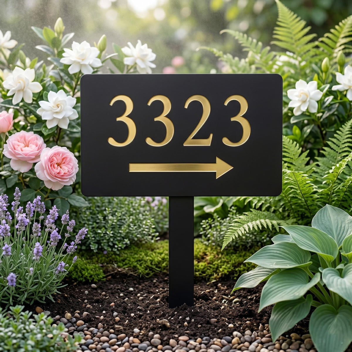 Personalized Address Sign – Custom House Number Directional Garden Stake, Housewarming Gift