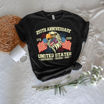 250th Anniversary United States T-Shirt, 1776 2026 Patriotic Gift Tee