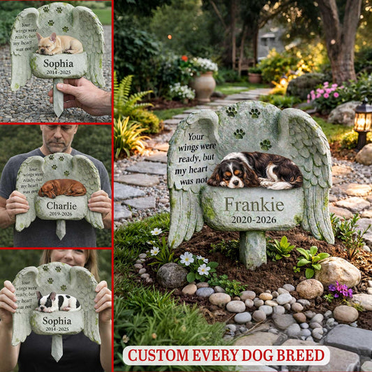 Personalized Dog Memorial Garden Stake – Custom Name And Breed Grave Marker, Sympathy Gift For Loss Of Pet