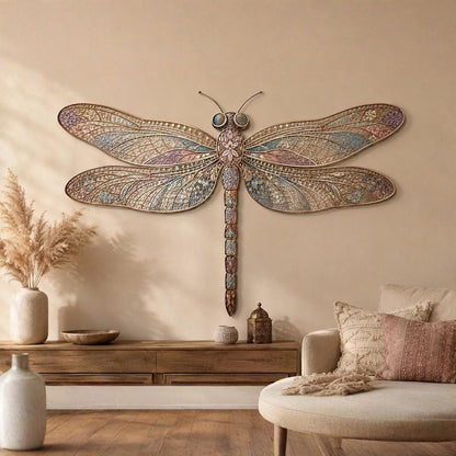 Dragonfly Metal Wall Art – Boho Filigree Insect Decor, Gift For Nature Lover Or Boho Patio
