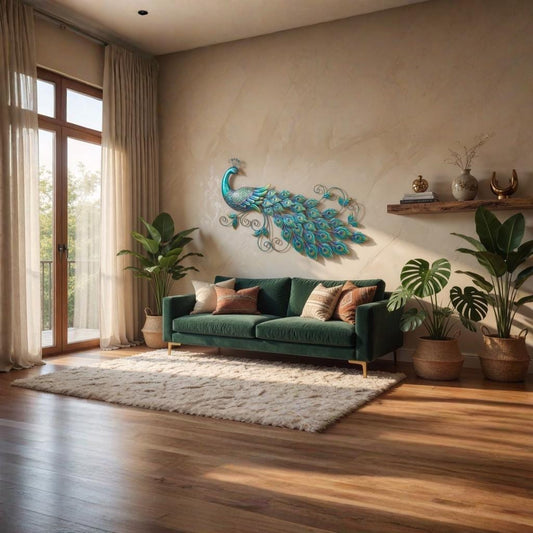 Colorful Peacock Metal Wall Art – Tropical Bird Sign, Gift For Boho Home Decor Lover