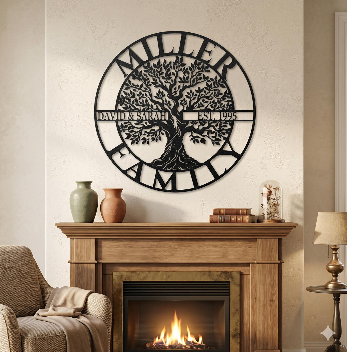 Custom Family Tree Metal Wall Art, Personalized Last Name Address Sign, Outdoor Garden Decor, Anniversary Gift For Parents,luxury Home Decor
