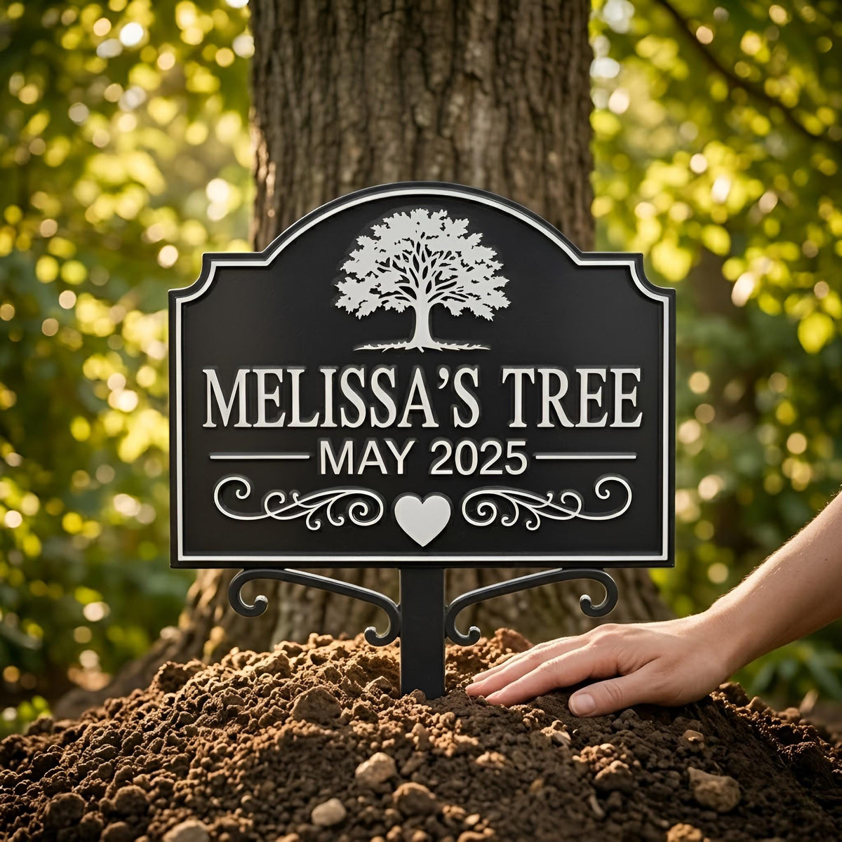 Personalized Memorial Tree Stake – Custom Name & Date Plaque Sign, Tree Planting Remembrance Gift